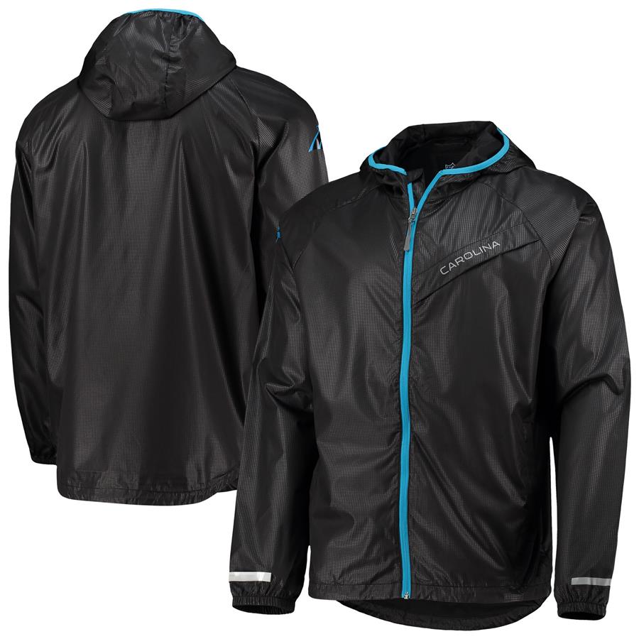 Carolina Panthers G-III Sports by Carl Banks Recovery Raglan Hoodie Full-Zip Jacket - Black