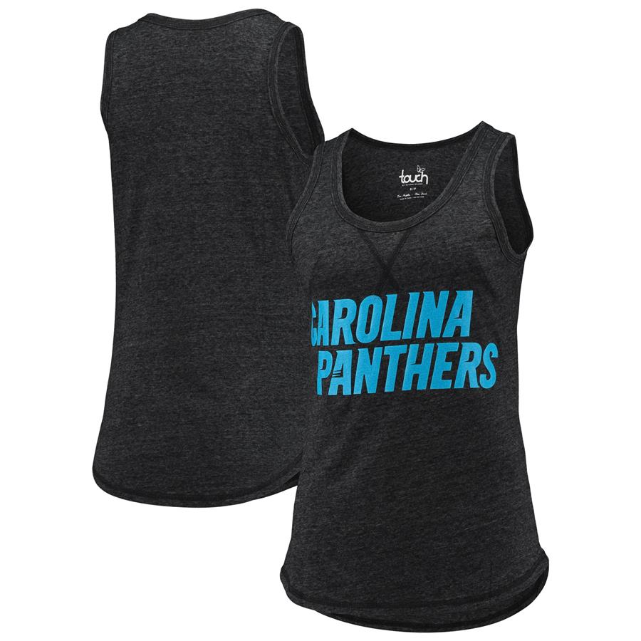Carolina Panthers Touch by Alyssa Milano Women's Playoff Tri-Blend Tank Top - Heathered Charcoal