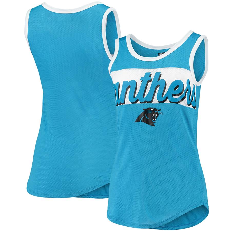 Carolina Panthers 5th & Ocean by New Era Women's Team Mesh Tank Top - Blue