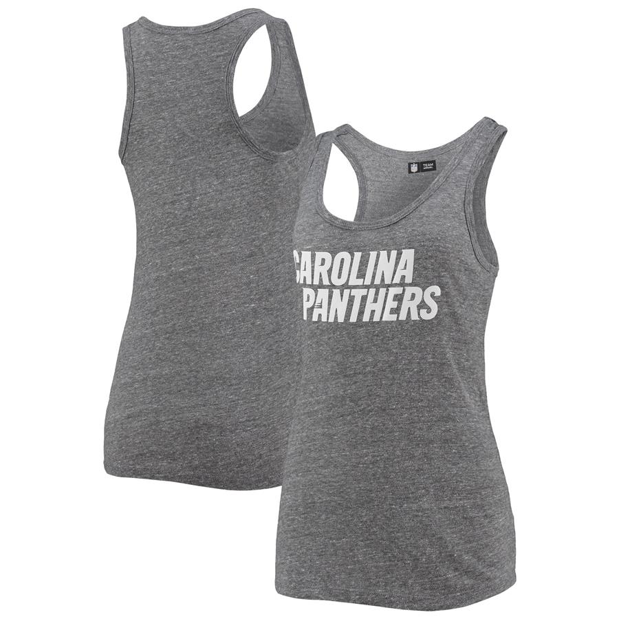 Carolina Panthers 5th & Ocean by New Era Women's Tri-Blend Racerback Tank Top - Heathered Gray