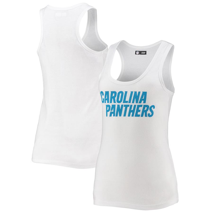 Carolina Panthers 5th & Ocean by New Era Women's Tri-Blend Racerback Tank Top - White