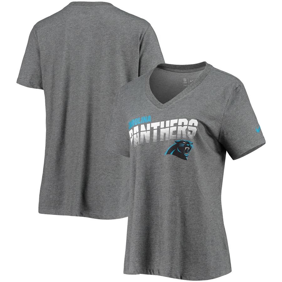 Carolina Panthers Nike Women's Sideline Performance V-Neck T-Shirt - Charcoal