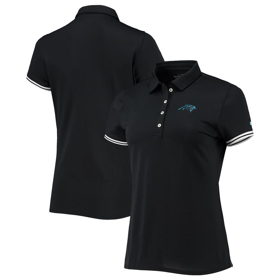 Carolina Panthers Vineyard Vines Women's Solid Pique Polo - Black