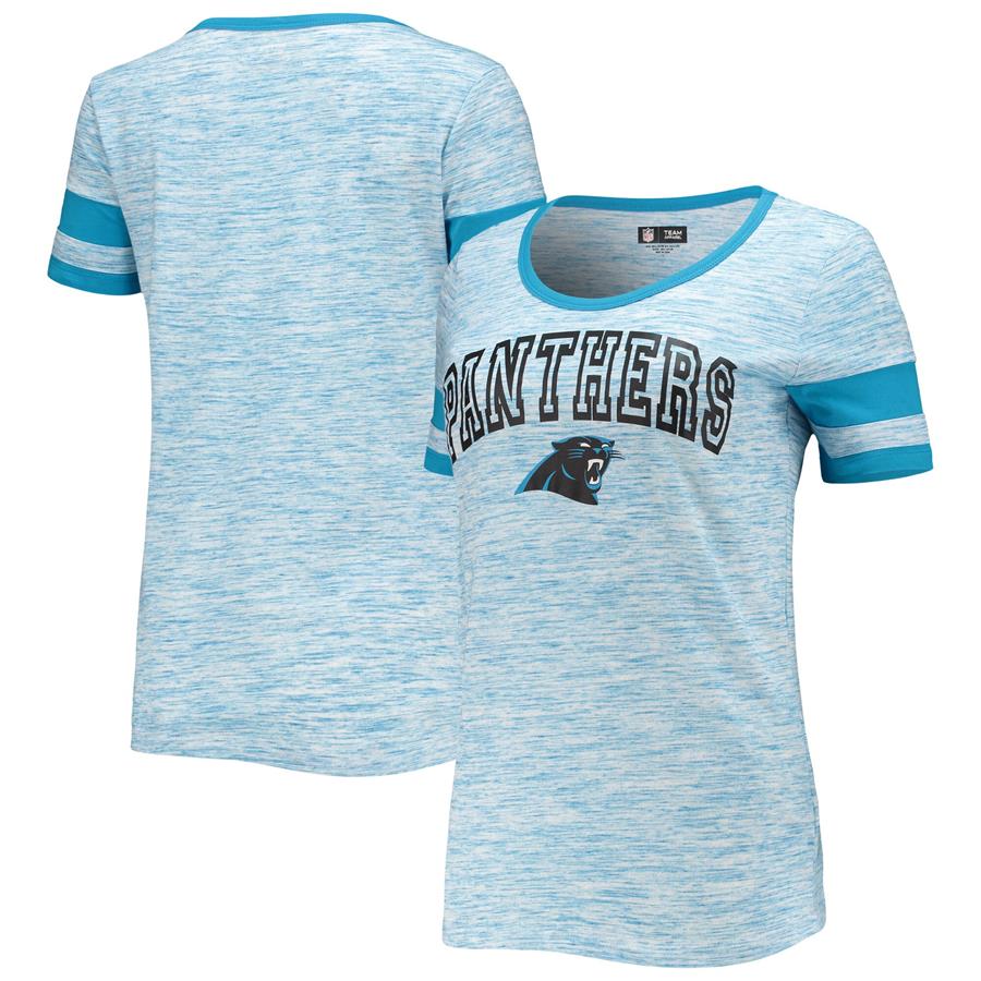 Carolina Panthers 5th & Ocean by New Era Women's Space-Dye T-Shirt - Blue