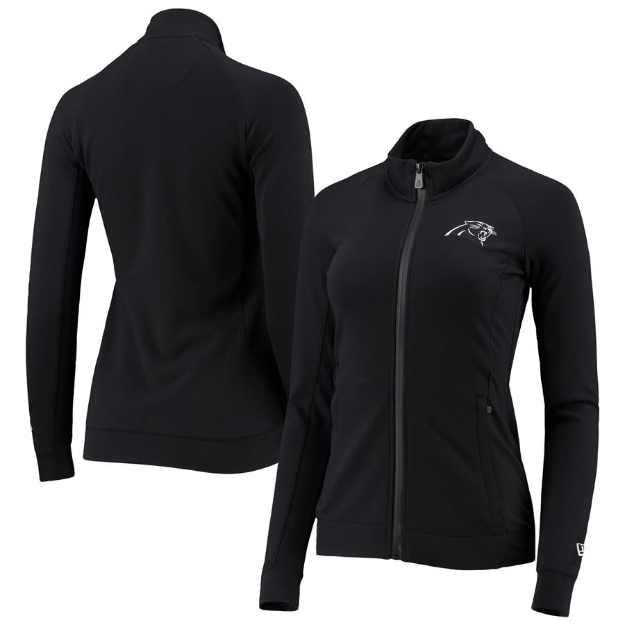 Carolina Panthers 5th & Ocean by New Era Women's Team Raglan Full-Zip Jacket - Black