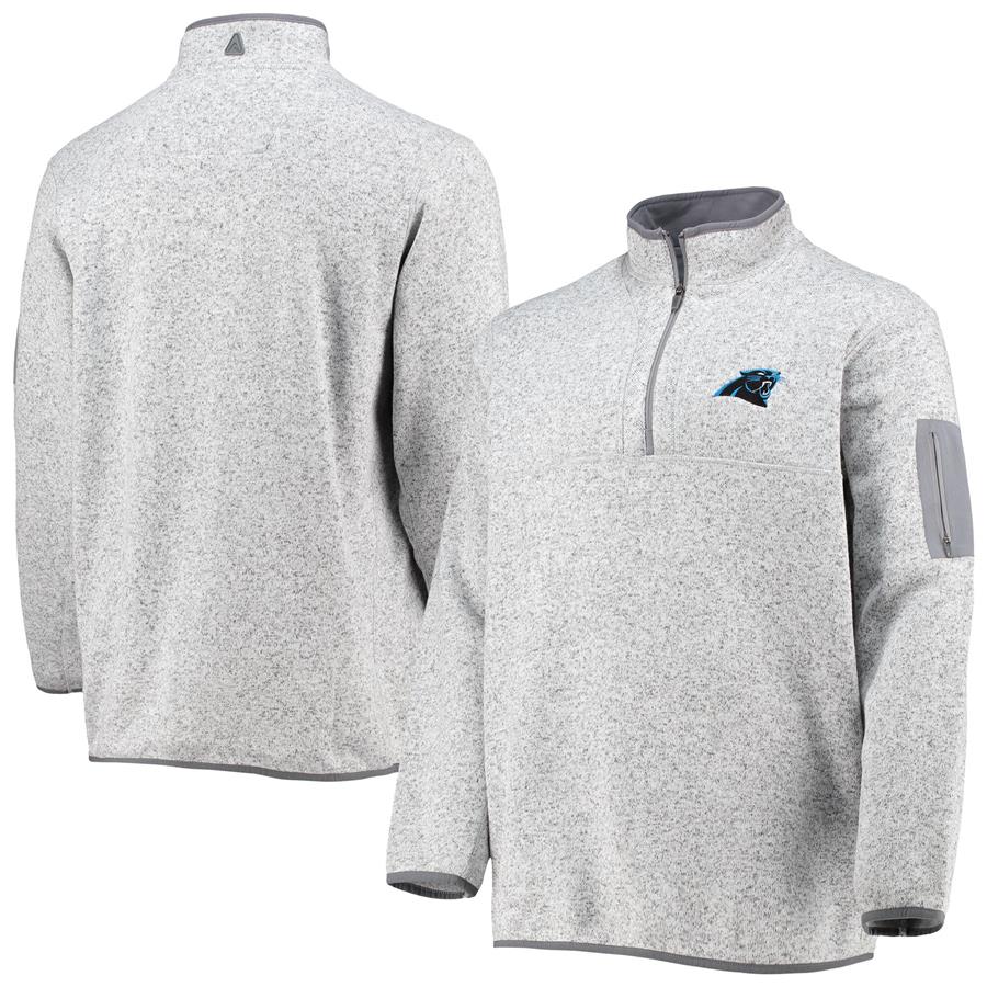 Carolina Panthers Antigua Fortune Quarter-Zip Jacket - Gray