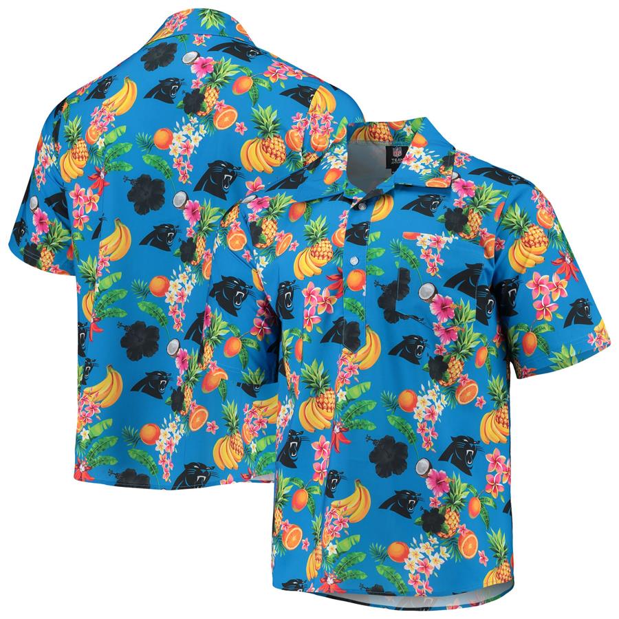 Carolina Panthers FOCO Fruit Full-Button Polo - Blue