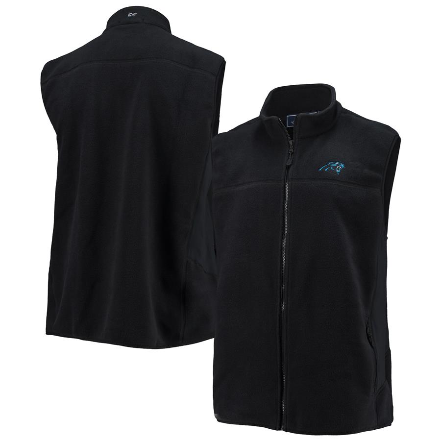 Carolina Panthers Vineyard Vines Harbor Full-Zip Vest - Black