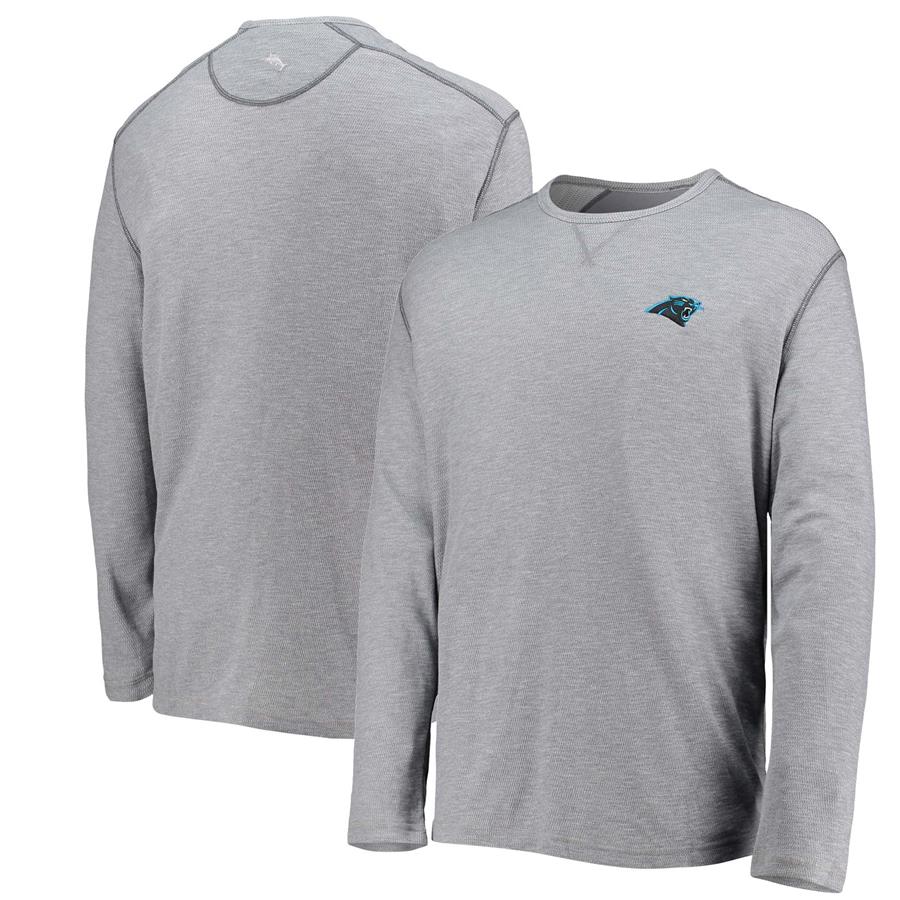 Carolina Panthers Tommy Bahama Beach Coal Tri-Blend Long Sleeve T-Shirt - Heathered Gray