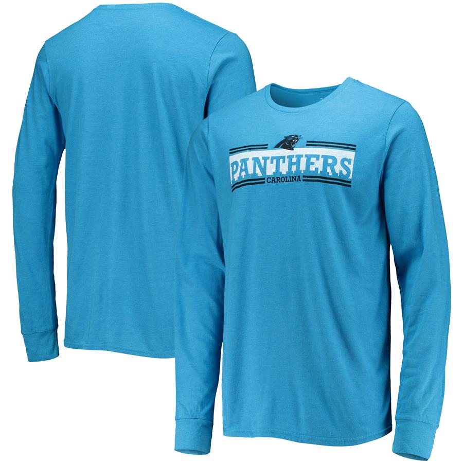 Carolina Panthers Under Armour Helmet Long Sleeve Tri-Blend T-Shirt - Blue