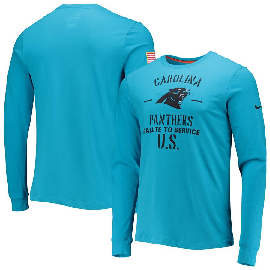 Carolina Panthers Nike Salute to Service Performance Long Sleeve T-Shirt - Blue