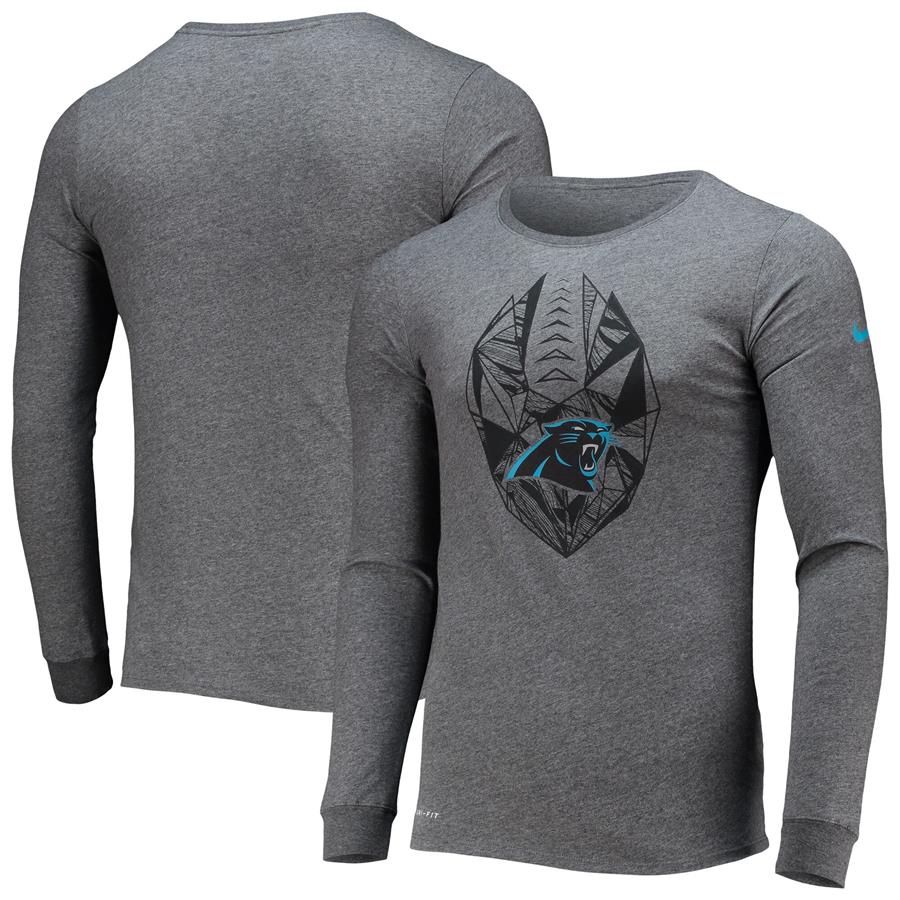 Carolina Panthers Nike Icon Performance Long Sleeve T-Shirt - Charcoal