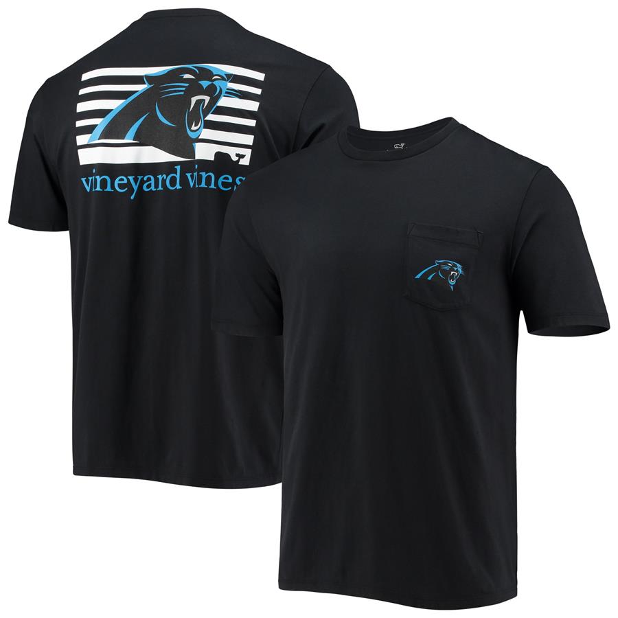Carolina Panthers Vineyard Vines Block Pocket T-Shirt - Black