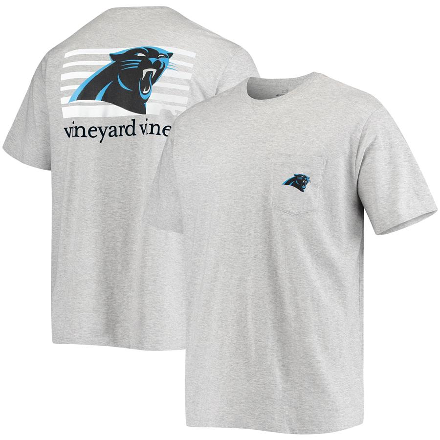 Carolina Panthers Vineyard Vines Block Pocket T-Shirt - Gray