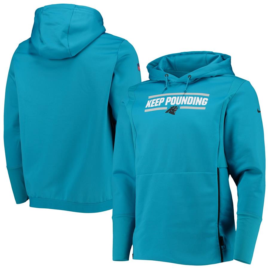 Carolina Panthers Nike Keep Pounding Performance Pullover Hoodie - Blue