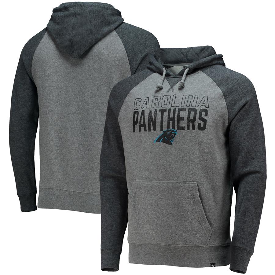 Carolina Panthers '47 Match Raglan Pullover Hoodie - Heathered Gray