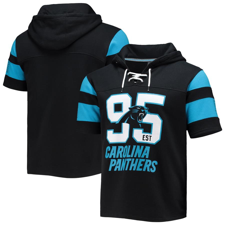 Carolina Panthers Penalty Box Lace-Up Pullover Hoodie - Black