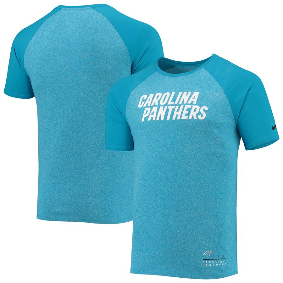 Carolina Panthers Nike Marled Raglan T-Shirt - Blue