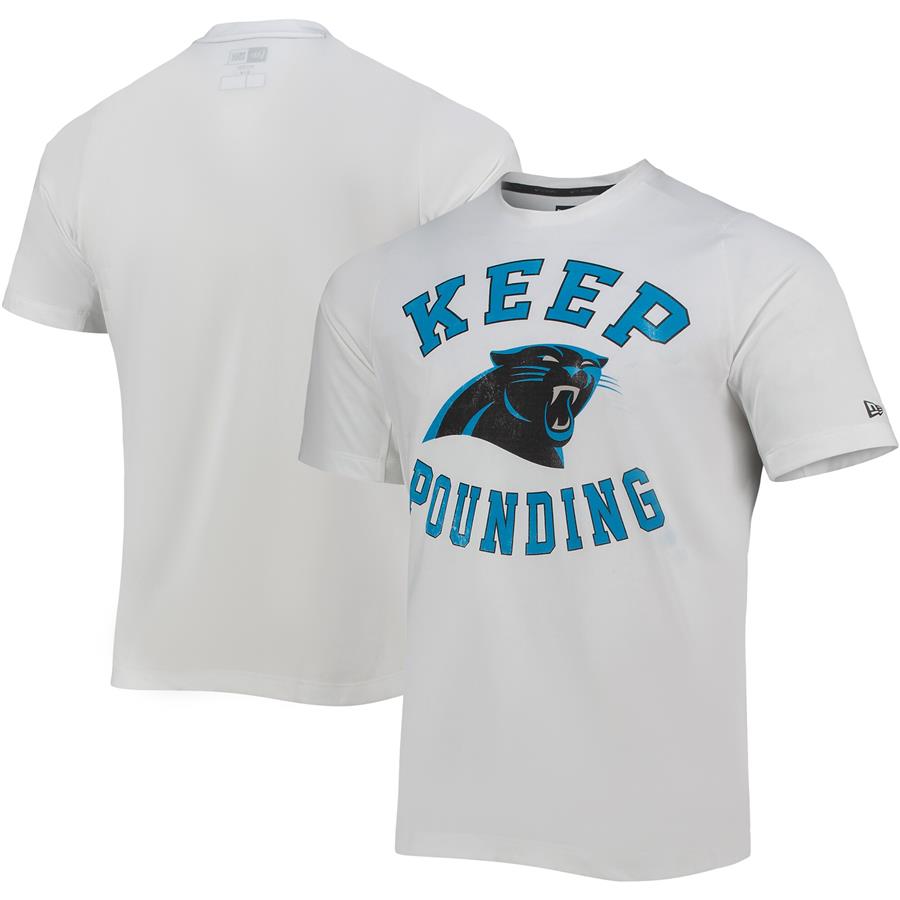 Carolina Panthers 5th & Ocean by New Era Keep Pounding T-Shirt - White