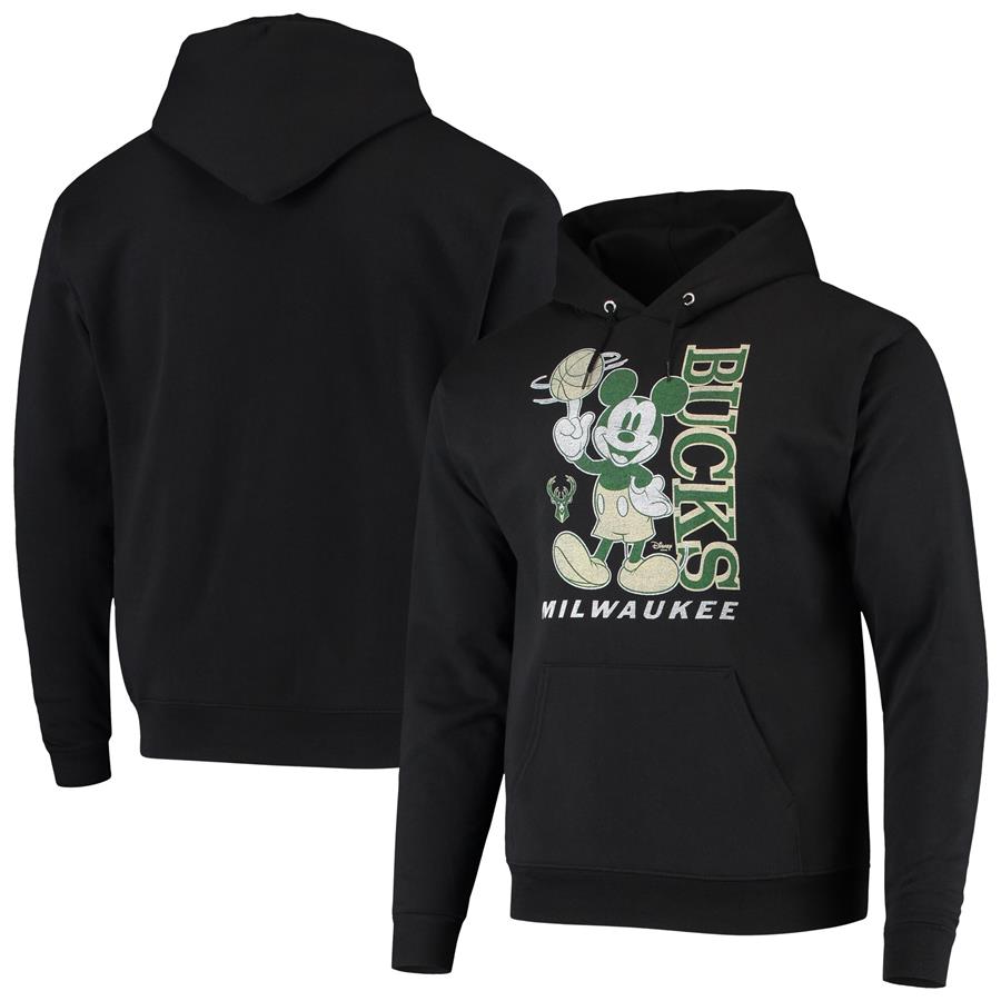 Milwaukee Bucks Junk Food Mickey Baller Pullover Hoodie - Black