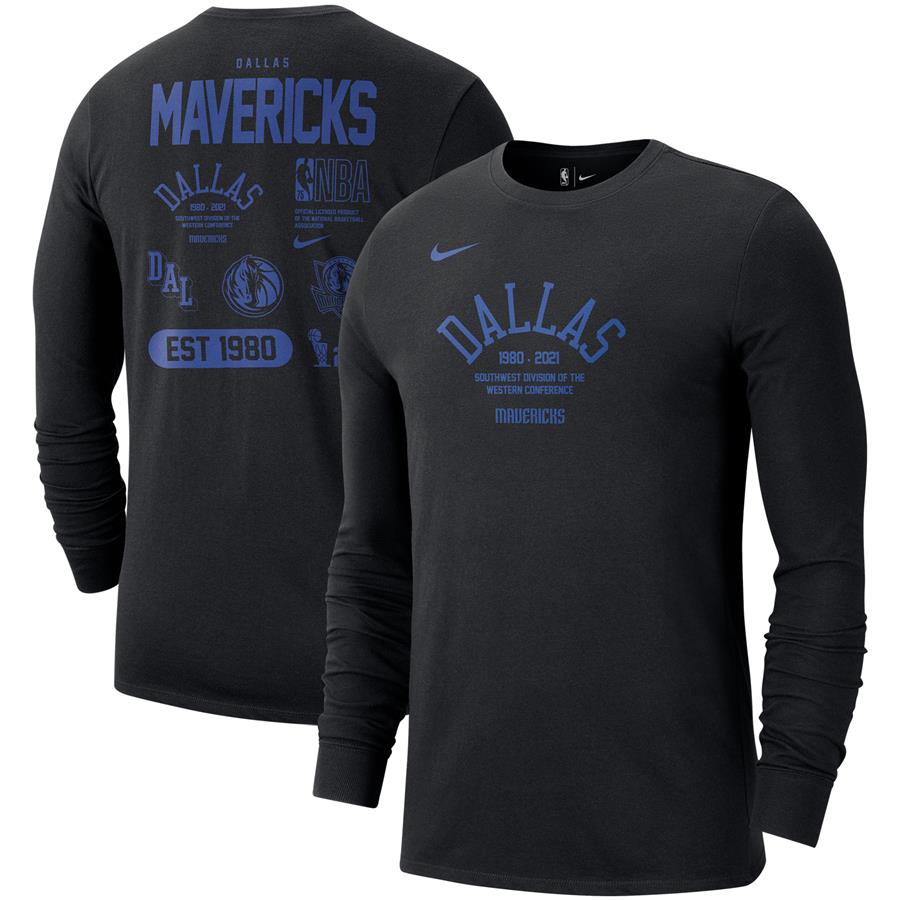 Dallas Mavericks Nike 75th Anniversary Courtside Element Long Sleeve T-Shirt - Black