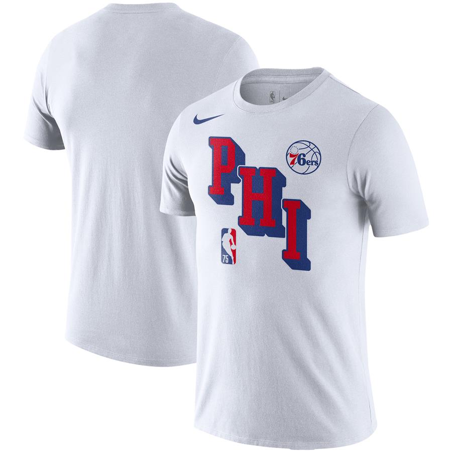 Philadelphia 76ers Nike Courtside Performance Block T-Shirt - White