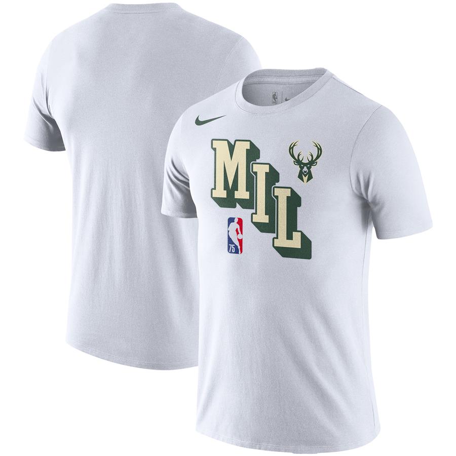 Milwaukee Bucks Nike Courtside Performance Block T-Shirt - White
