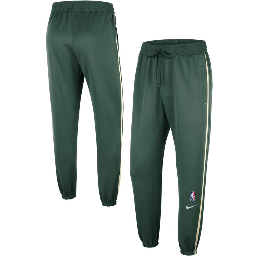 Milwaukee Bucks Nike 75th Anniversary Showtime On Court Performance Pants - Hunter Green
