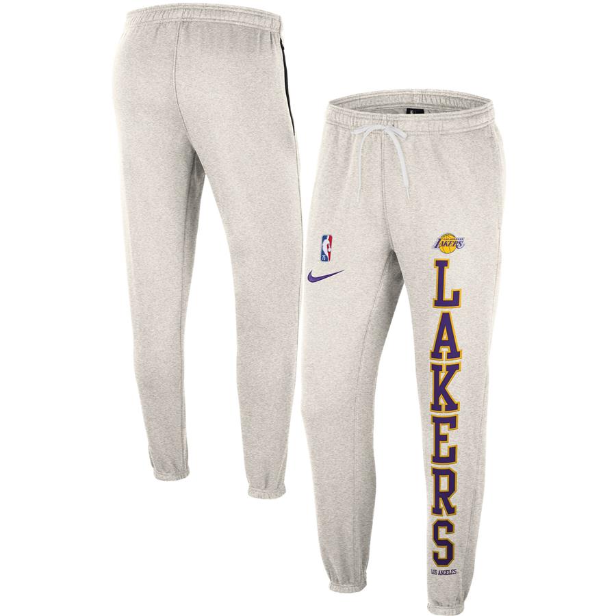 Los Angeles Lakers Nike 75th Anniversary Courtside Fleece Pants - Oatmeal
