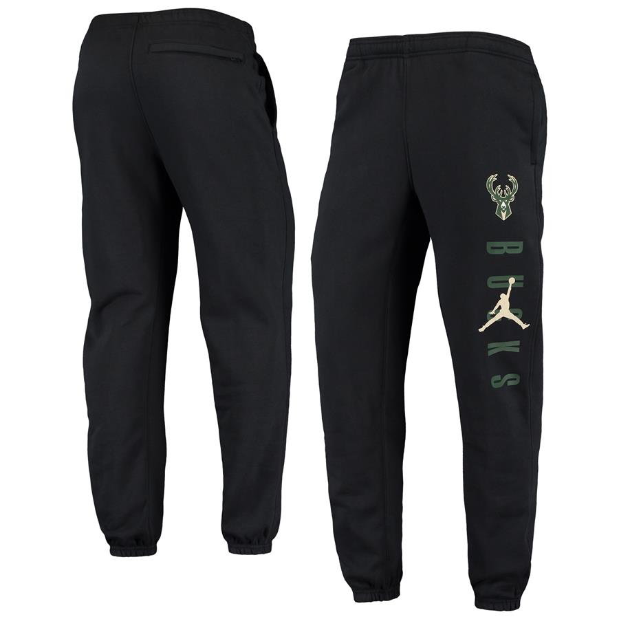 Milwaukee Bucks Jordan Brand Courtside Statement Edition Fleece Pants - Black
