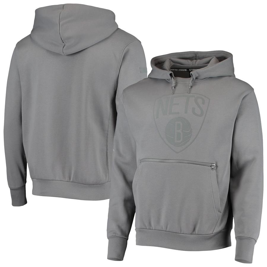 Brooklyn Nets Jordan Brand Statement Edition Courtside Pullover Hoodie - Gray