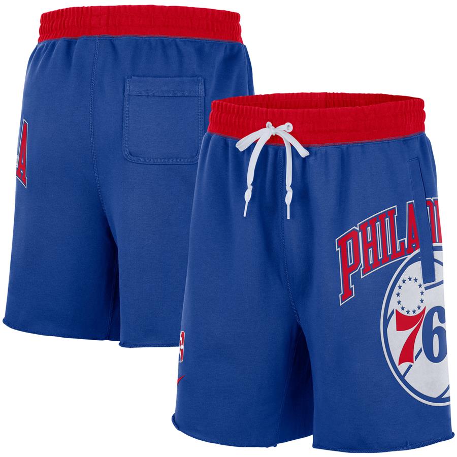 Philadelphia 76ers Nike 75th Anniversary Courtside Fleece Shorts - Royal