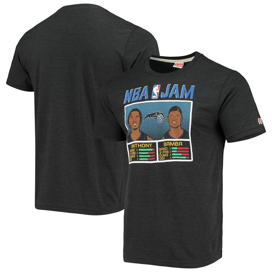 Cole Anthony & Mohamed Bamba Orlando Magic Homage NBA Jam Tri-Blend T-Shirt - Heathered Black