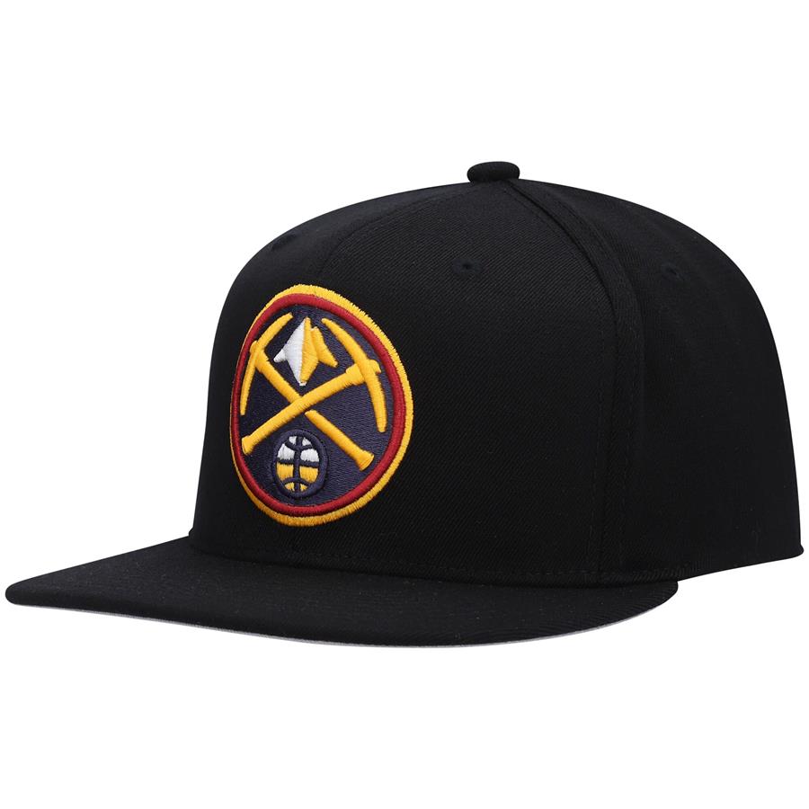 Denver Nuggets Mitchell & Ness Downtime Redline Snapback Hat - Black