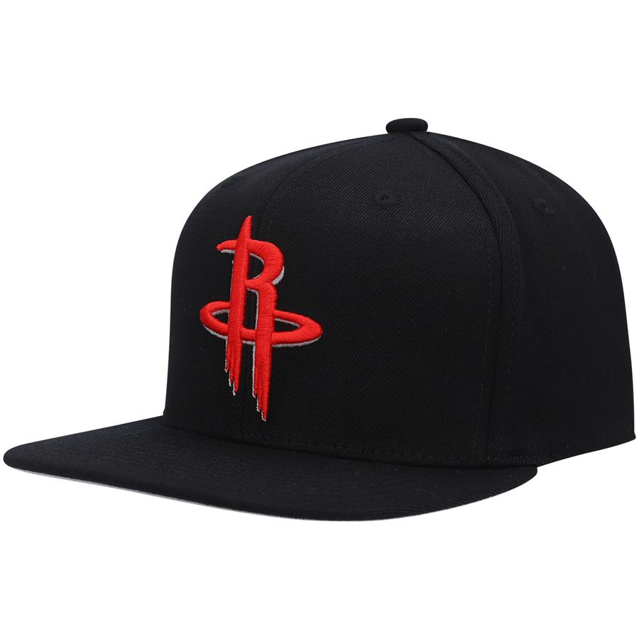 Houston Rockets Mitchell & Ness Downtime Redline Snapback Hat - Black