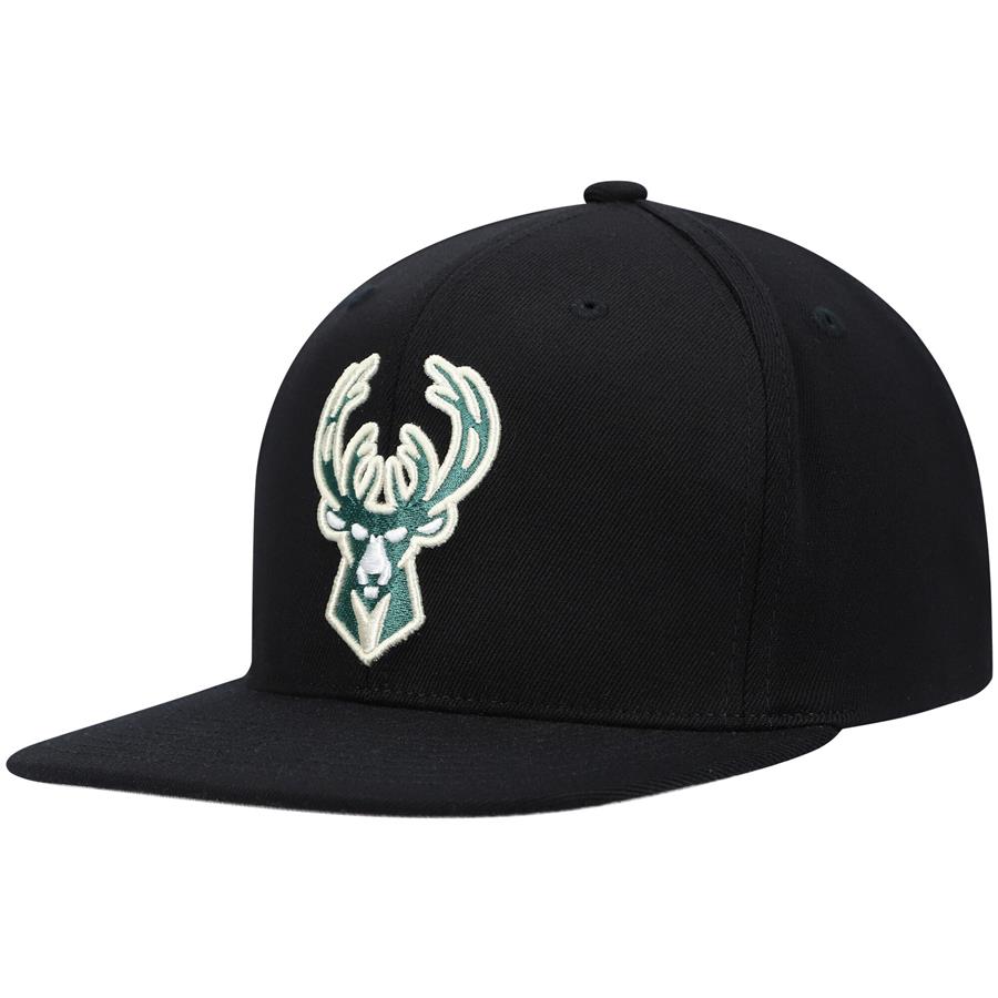 Milwaukee Bucks Mitchell & Ness Downtime Redline Snapback Hat - Black