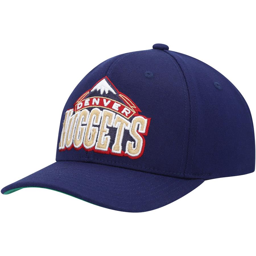 Denver Nuggets Mitchell & Ness Hardwood Classics Team Ground Redline Snapback Hat - Navy