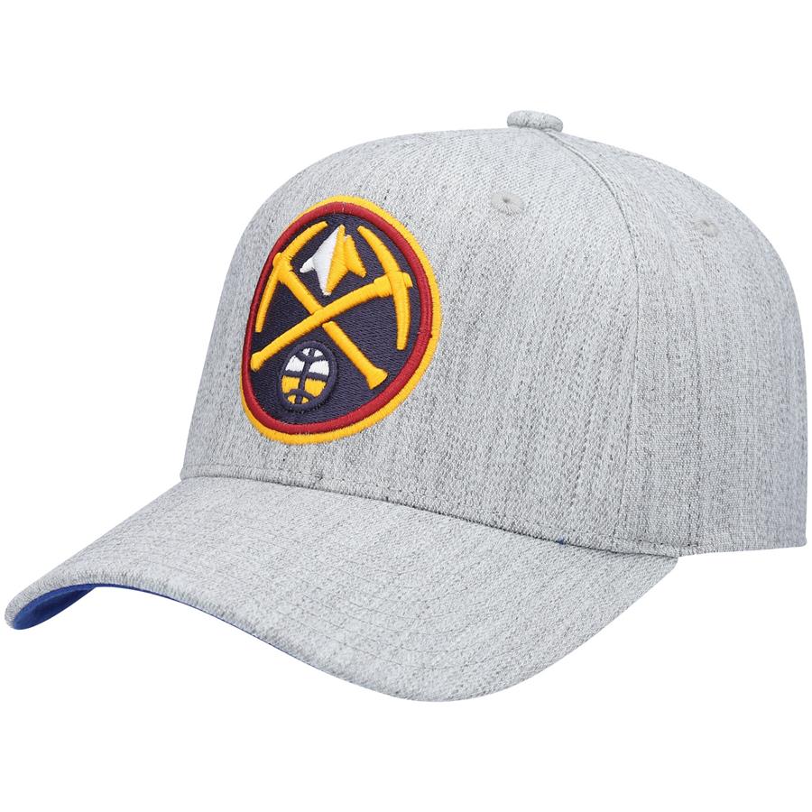 Denver Nuggets Mitchell & Ness Redline Snapback Hat - Heathered Gray