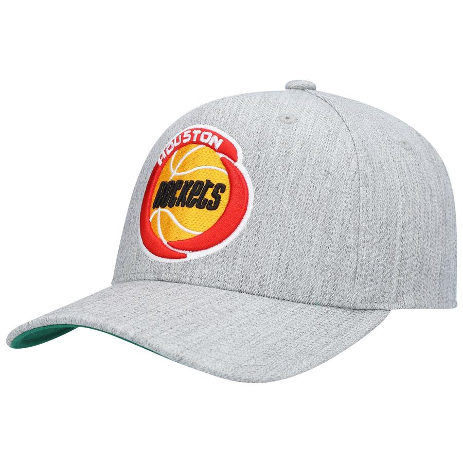 Houston Rockets Mitchell & Ness Hardwood Classics Redline Snapback Hat - Heathered Gray