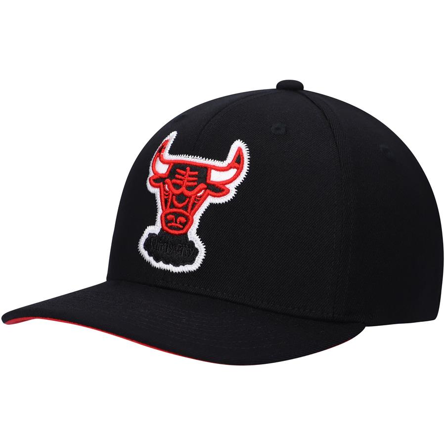 Chicago Bulls Mitchell & Ness Hardwood Classics Zigm Zagm Redline Snapback Hat - Black