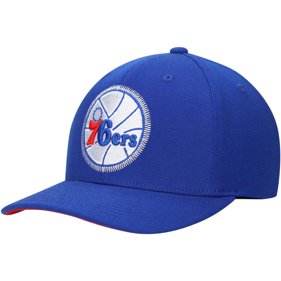 Philadelphia 76ers Mitchell & Ness Hardwood Classics Zigm Zagm Redline Snapback Hat - Royal