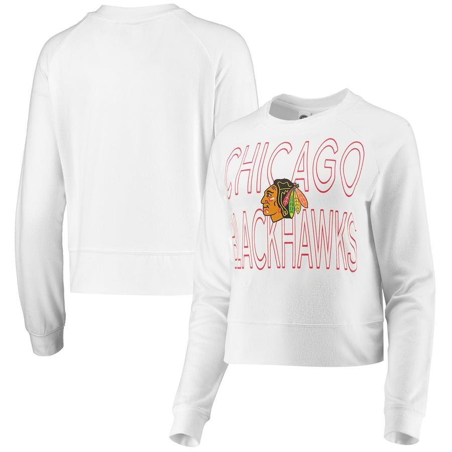 Chicago Blackhawks Concepts Sport Women's Colonnade Raglan Long Sleeve T-Shirt - White