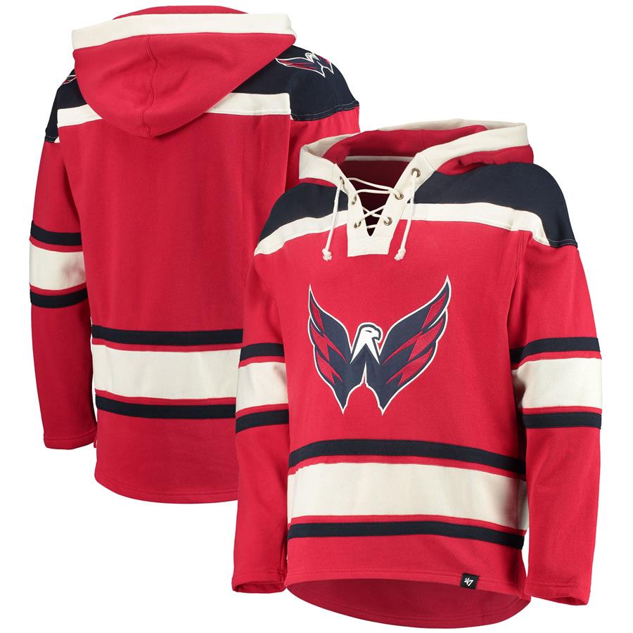 Washington Capitals '47 Superior Lacer Logo Pullover Hoodie - Red