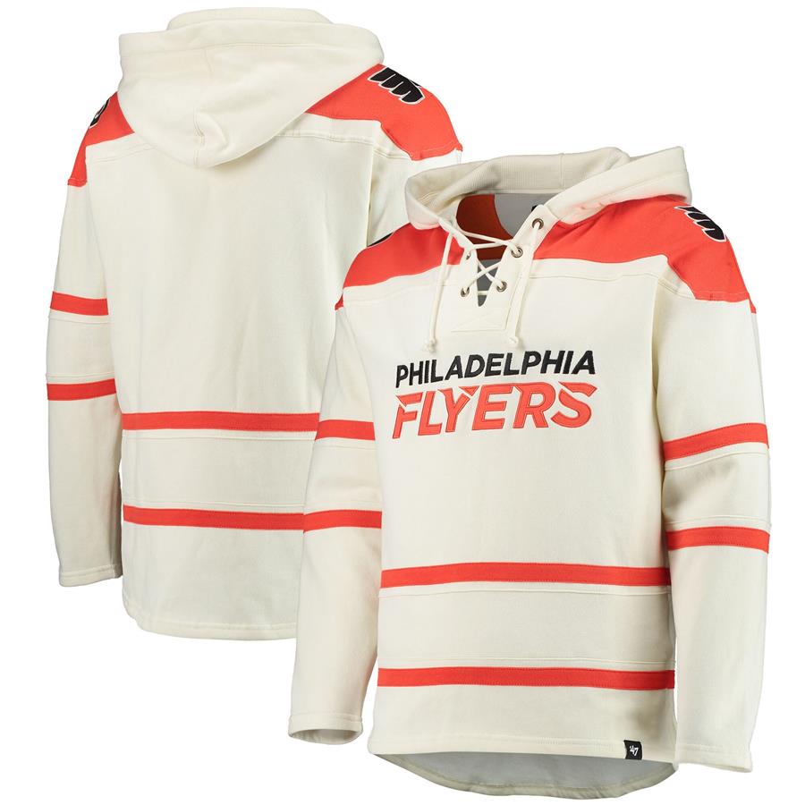 Philadelphia Flyers '47 Superior Lacer Team Pullover Hoodie - Cream