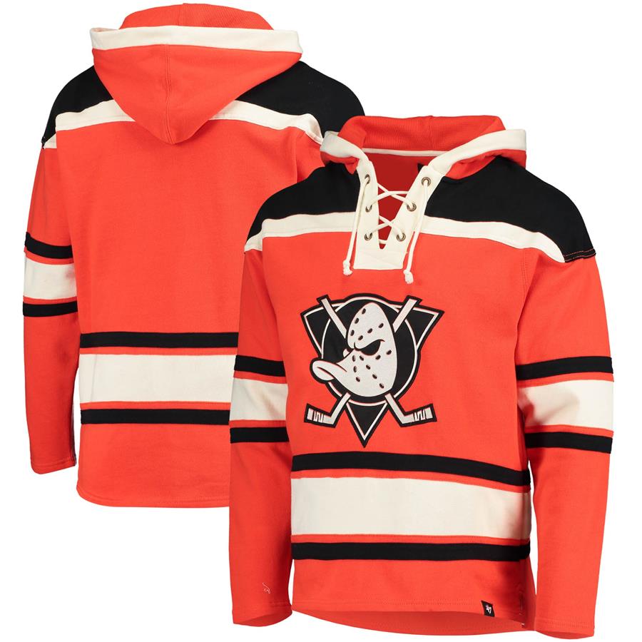 Anaheim Ducks '47 Superior Lacer Team Pullover Hoodie - Orange