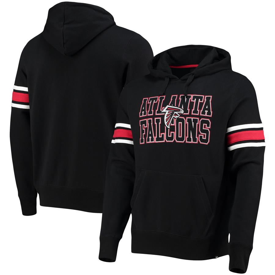 Atlanta Falcons '47 Double Block Pullover Hoodie - Black
