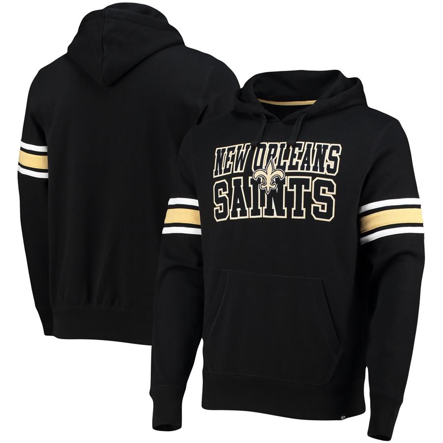 New Orleans Saints '47 Double Block Pullover Hoodie - Black