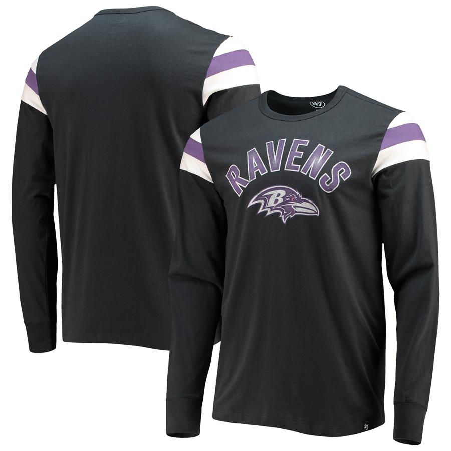Baltimore Ravens '47 Franklin Rooted Long Sleeve T-Shirt - Black