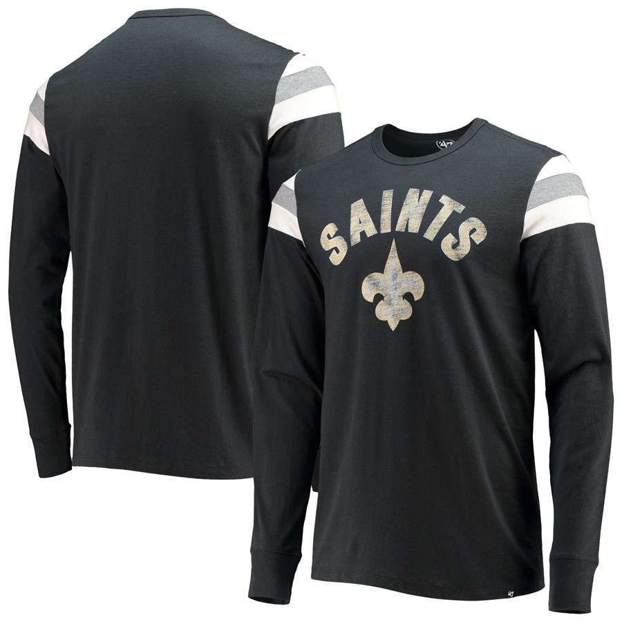 New Orleans Saints '47 Franklin Rooted Long Sleeve T-Shirt - Black