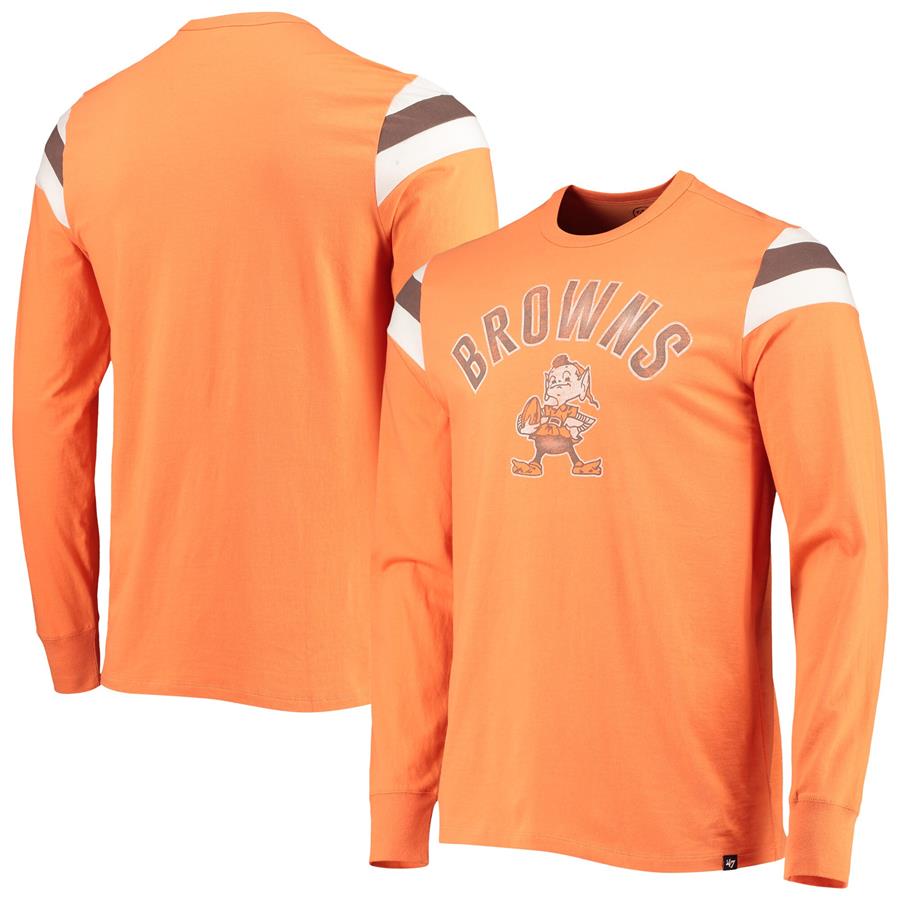 Cleveland Browns '47 Franklin Rooted Long Sleeve T-Shirt - Orange